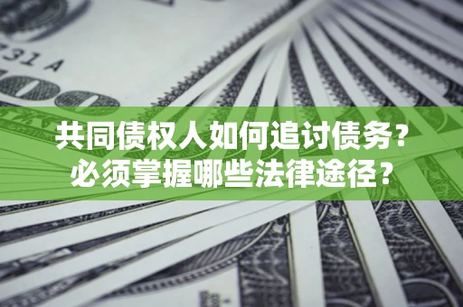 武汉共同债权人如何追讨债务？必须掌握哪些法律途径？