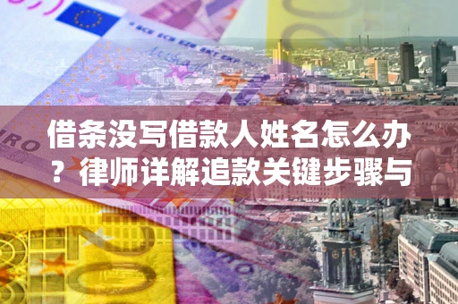 武汉借条没写借款人姓名怎么办？律师详解追款关键步骤与证据链构建