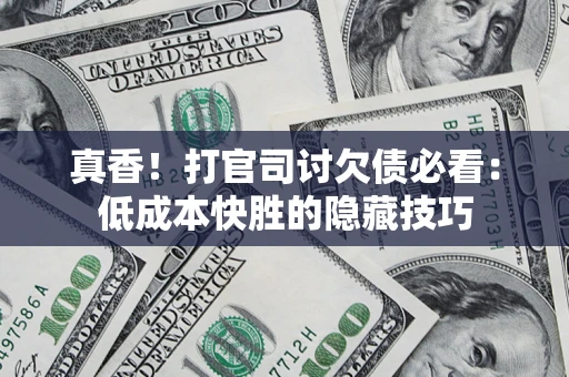 武汉真香！打官司讨欠债必看：低成本快胜的隐藏技巧