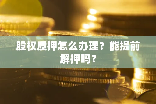 武汉股权质押怎么办理？能提前解押吗？