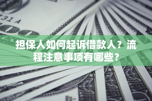 武汉担保人如何起诉借款人？流程注意事项有哪些？